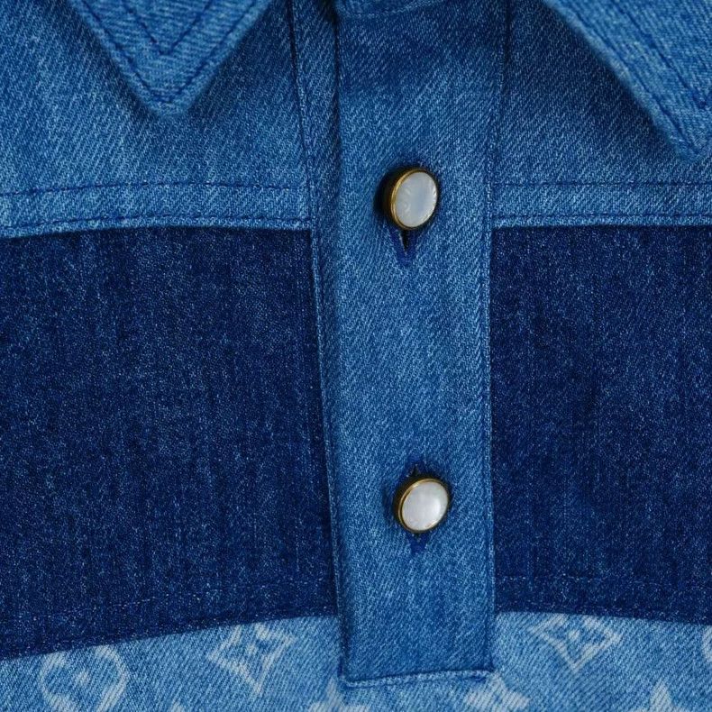 Louis Vuitton Louis Vuitton Denim Polo Shirt with Stripes Size US S / EU 44-46 / 1 - 4 Thumbnail