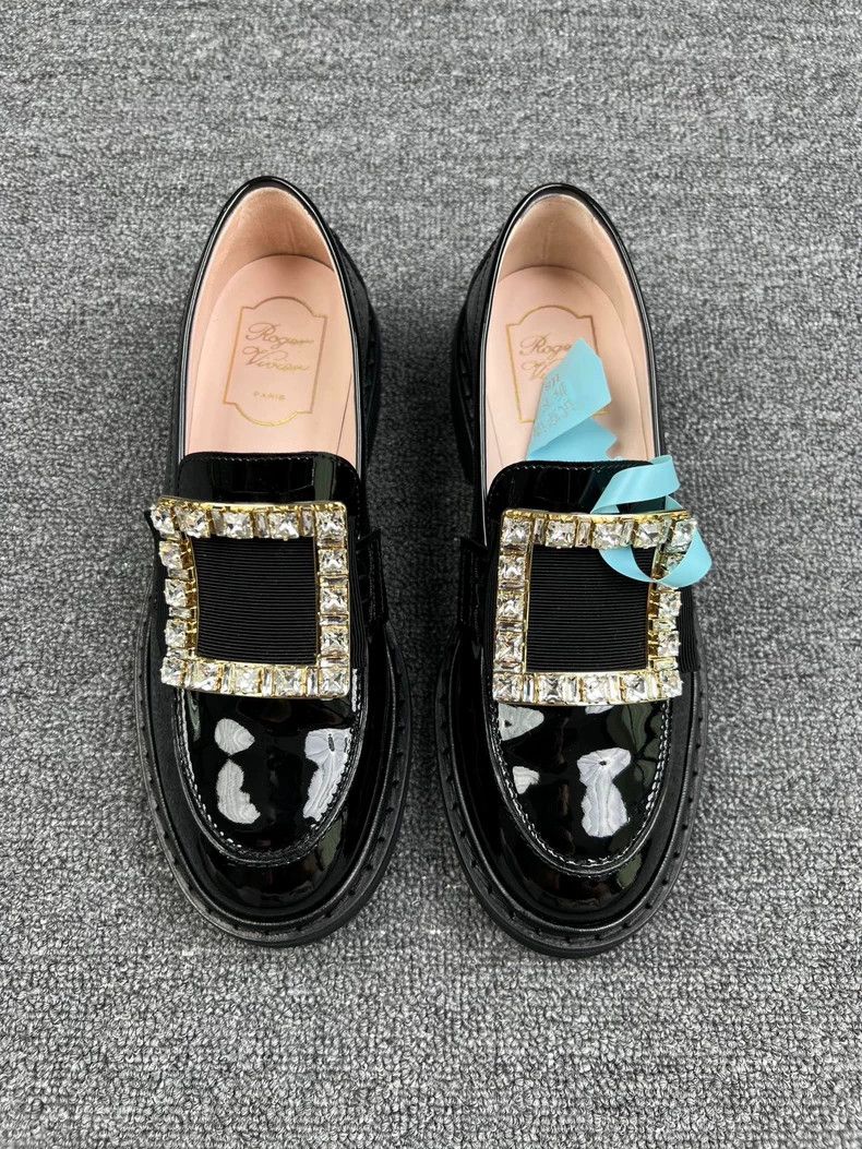 Gucci ROGEEVIER Black Loafers with Diamond Buckle Size US 6.5 / EU 39-40 - 3 Thumbnail