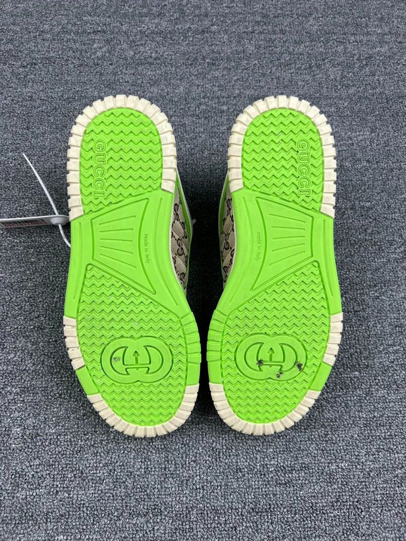 Gucci Gucci re-Web Pattern Sneakers with Neon Green Accents Size US 7.5 / EU 40-41 - 5 Thumbnail