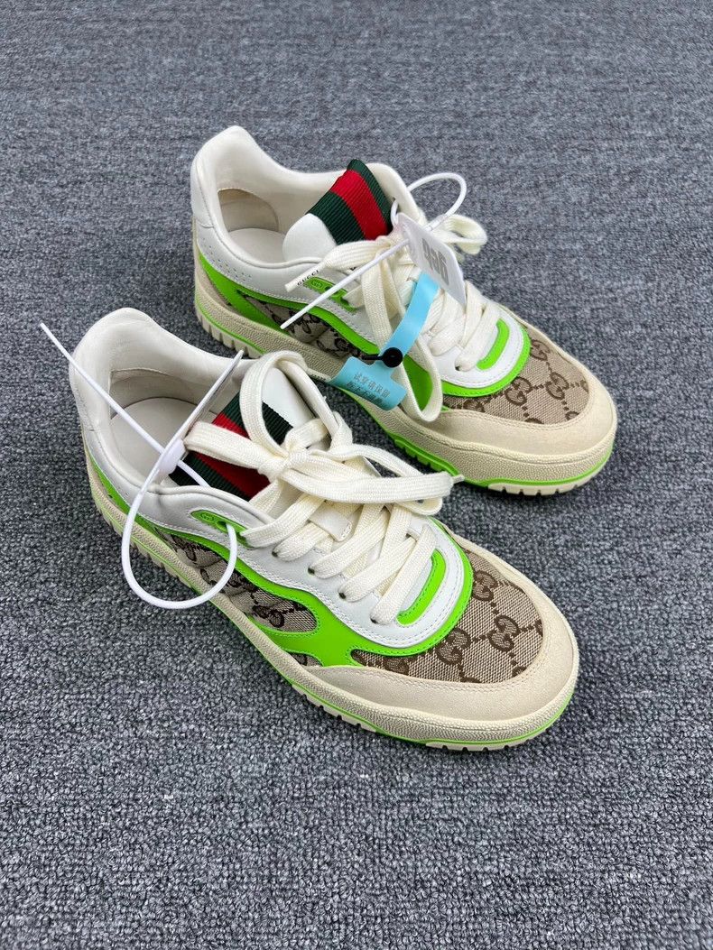 Gucci Gucci re-Web Pattern Sneakers with Neon Green Accents Size US 7.5 / EU 40-41 - 2 Thumbnail