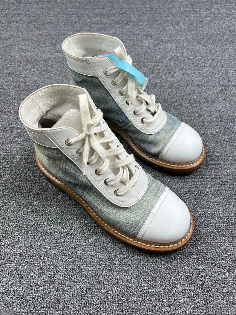 Chanel Chanel Distressed Denim Short Boots Size 37 Size US 7.5 / EU 40-41 - 2 Thumbnail