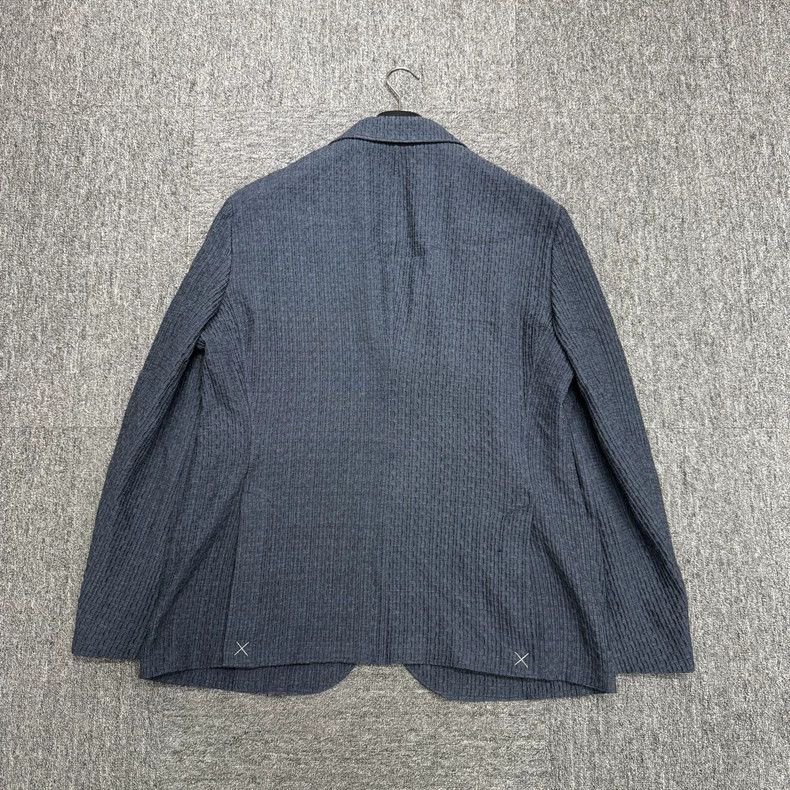 Emporio Armani Giorgio Armani Textured Striped Suit Jacket Size US XXL / EU 58 / 5 - 2 Thumbnail