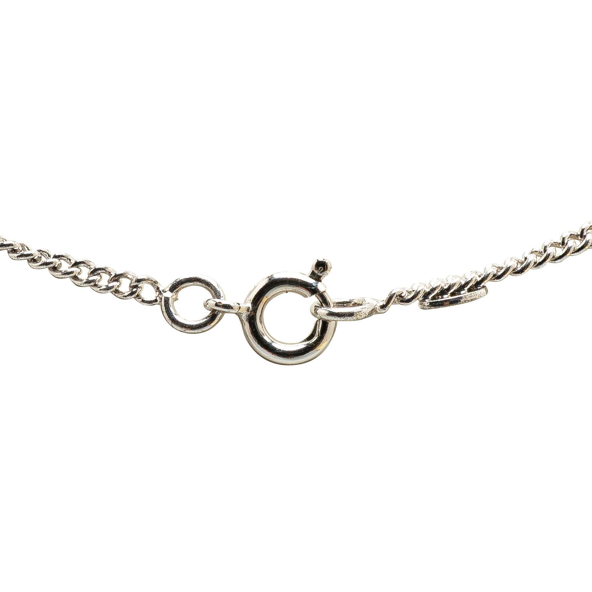 Chanel Chanel Silver CC Enamel Pendant Necklace Size ONE SIZE - 2 Thumbnail