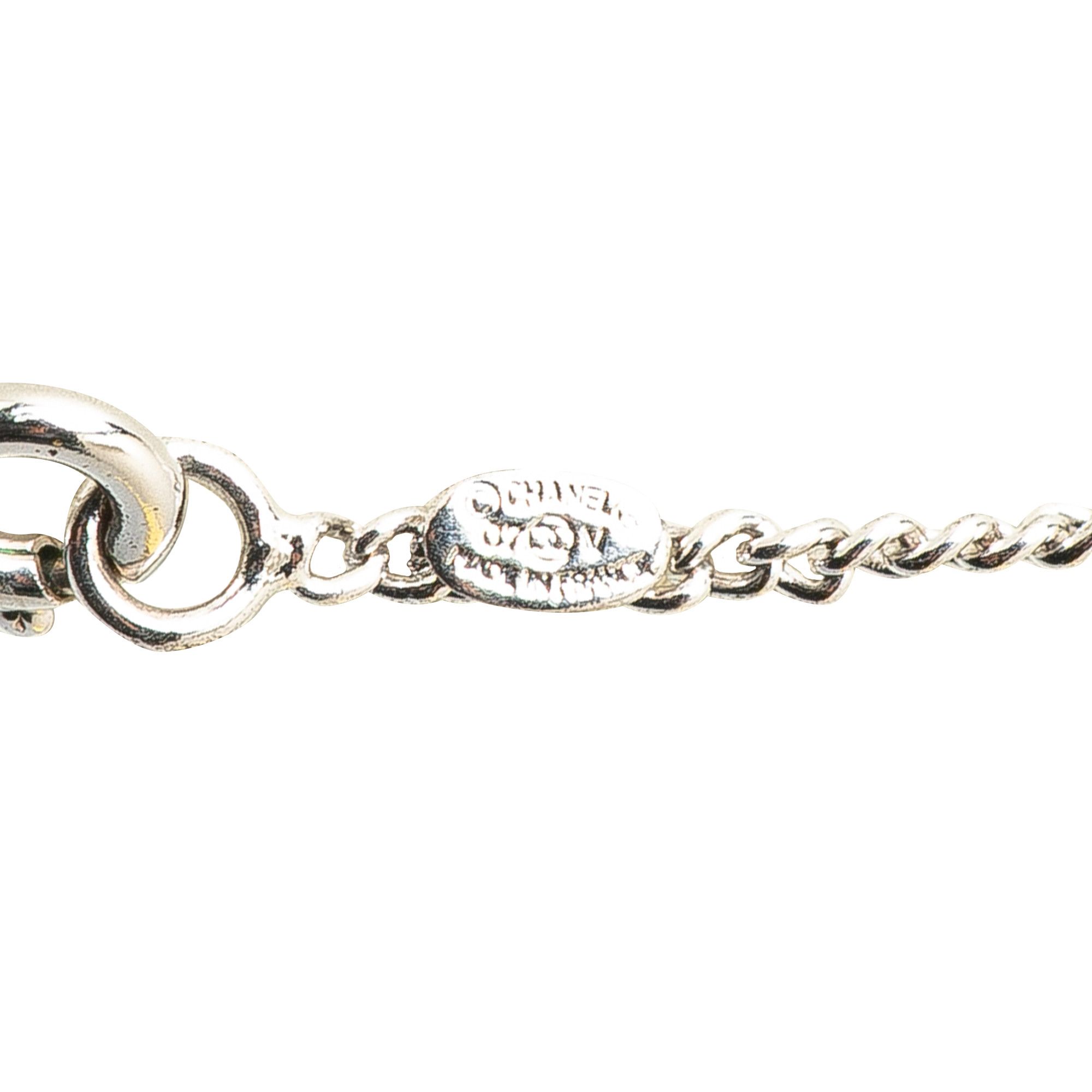Chanel Chanel Silver CC Enamel Pendant Necklace Size ONE SIZE - 3 Thumbnail