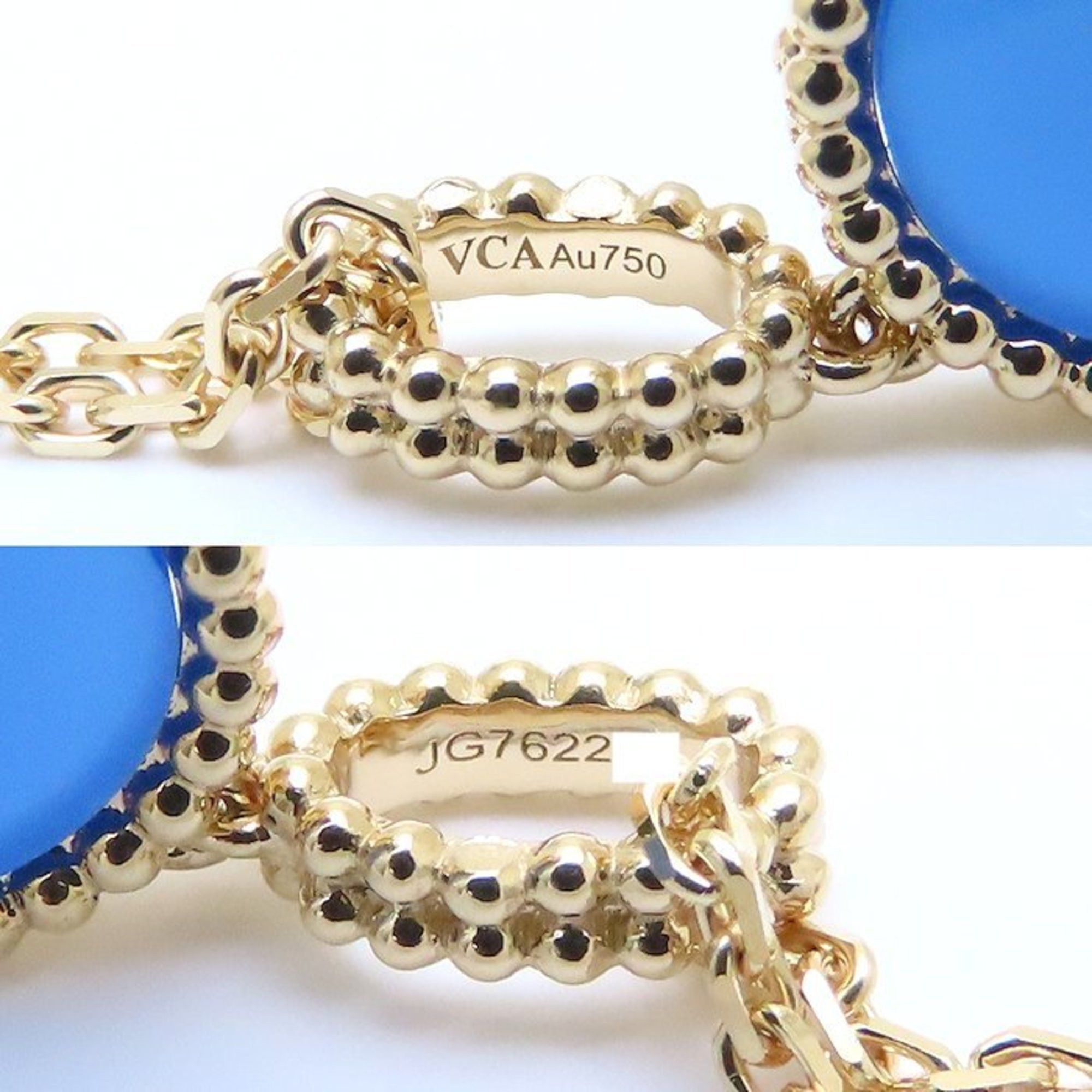 Van Cleef Arpels Magic Alhambra Necklace Blue Agate Long