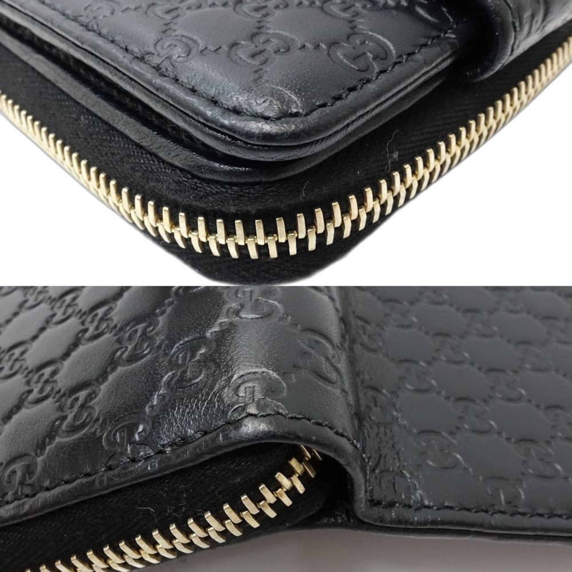 Gucci Gucci Bi-fold Wallet 449395 Women's Compact Micro Guccissima Leather Black Outlet 181409 Size ONE SIZE - 5 Thumbnail