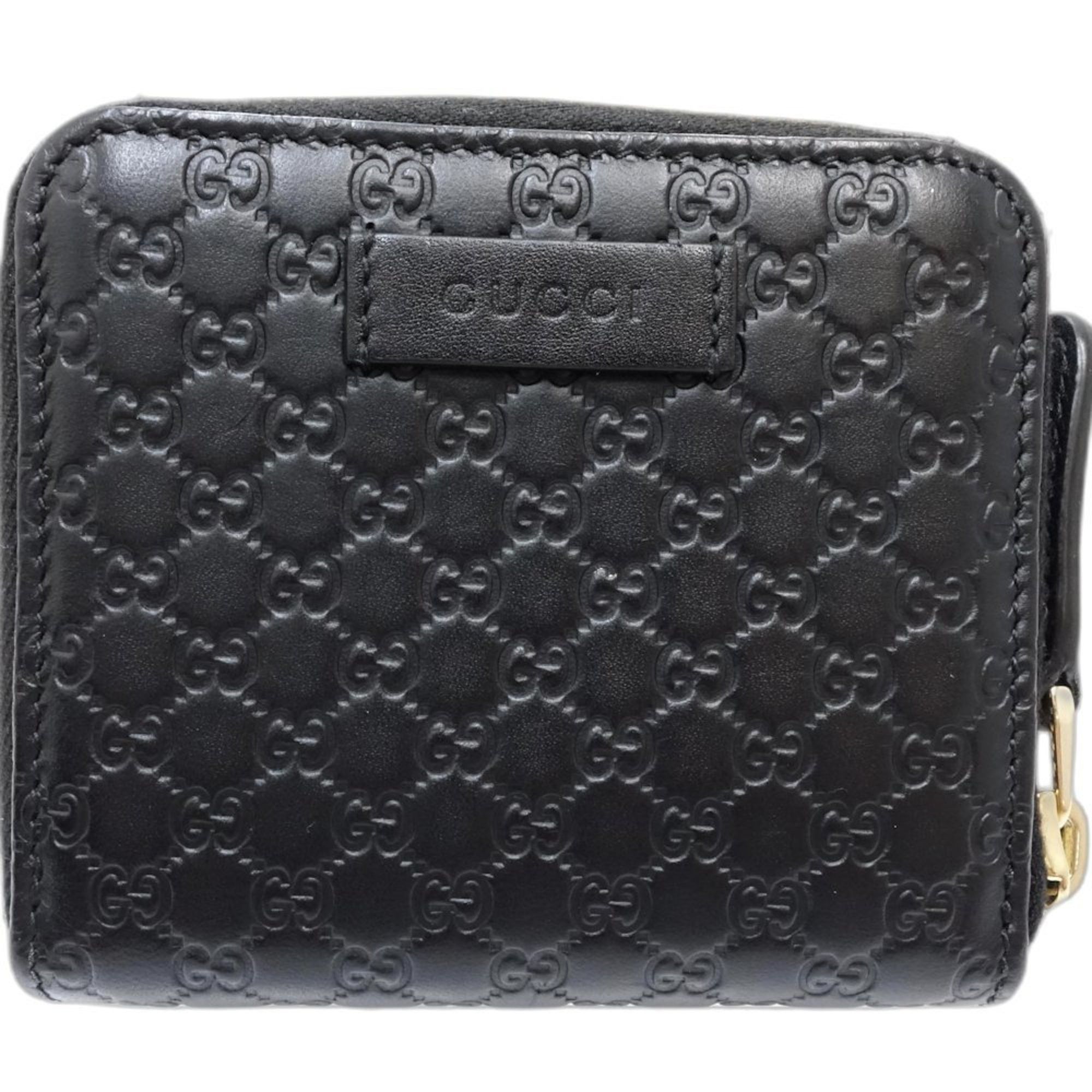 Gucci Gucci Bi-fold Wallet 449395 Women's Compact Micro Guccissima Leather Black Outlet 181409 Size ONE SIZE - 2 Thumbnail