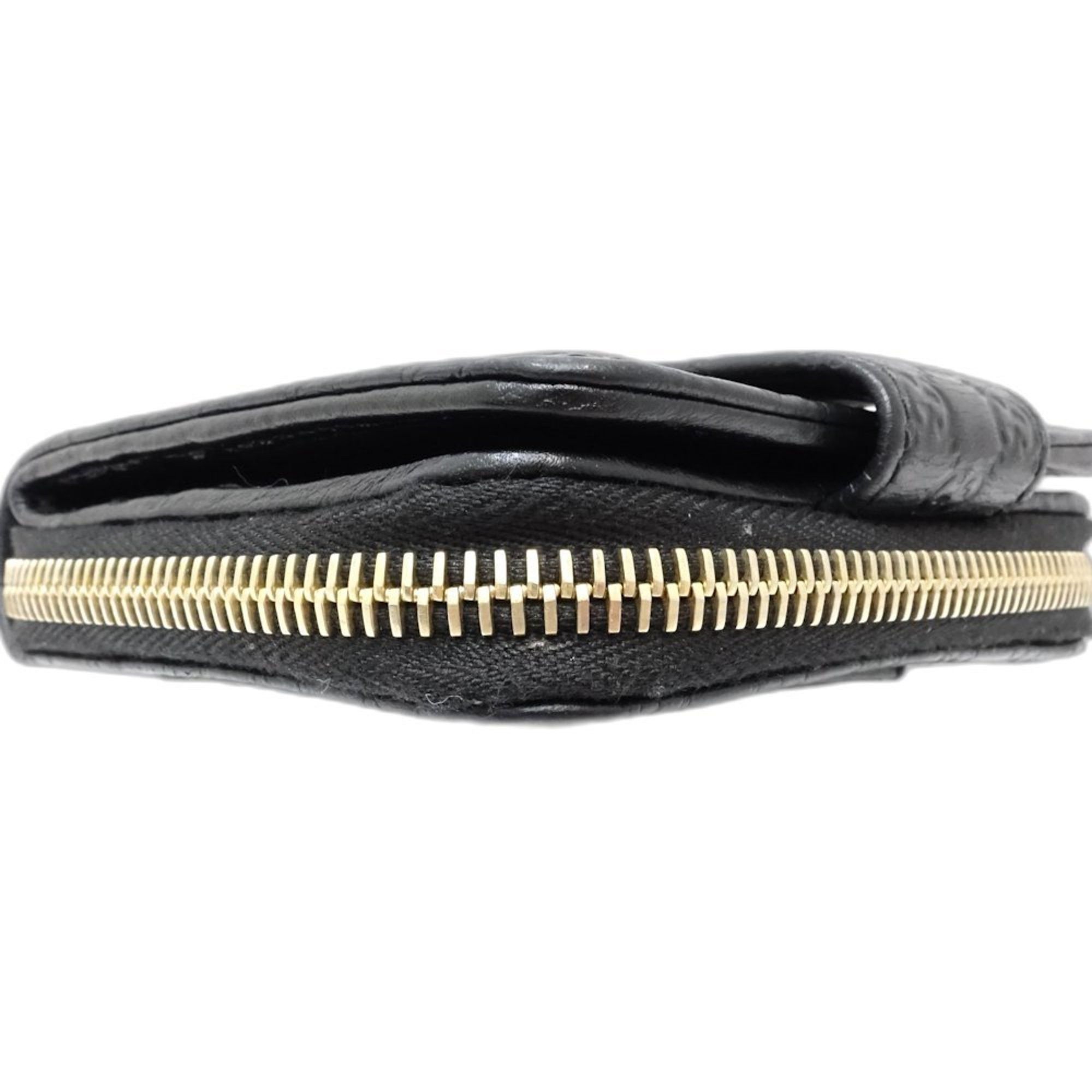 Gucci Gucci Bi-fold Wallet 449395 Women's Compact Micro Guccissima Leather Black Outlet 181409 Size ONE SIZE - 4 Thumbnail