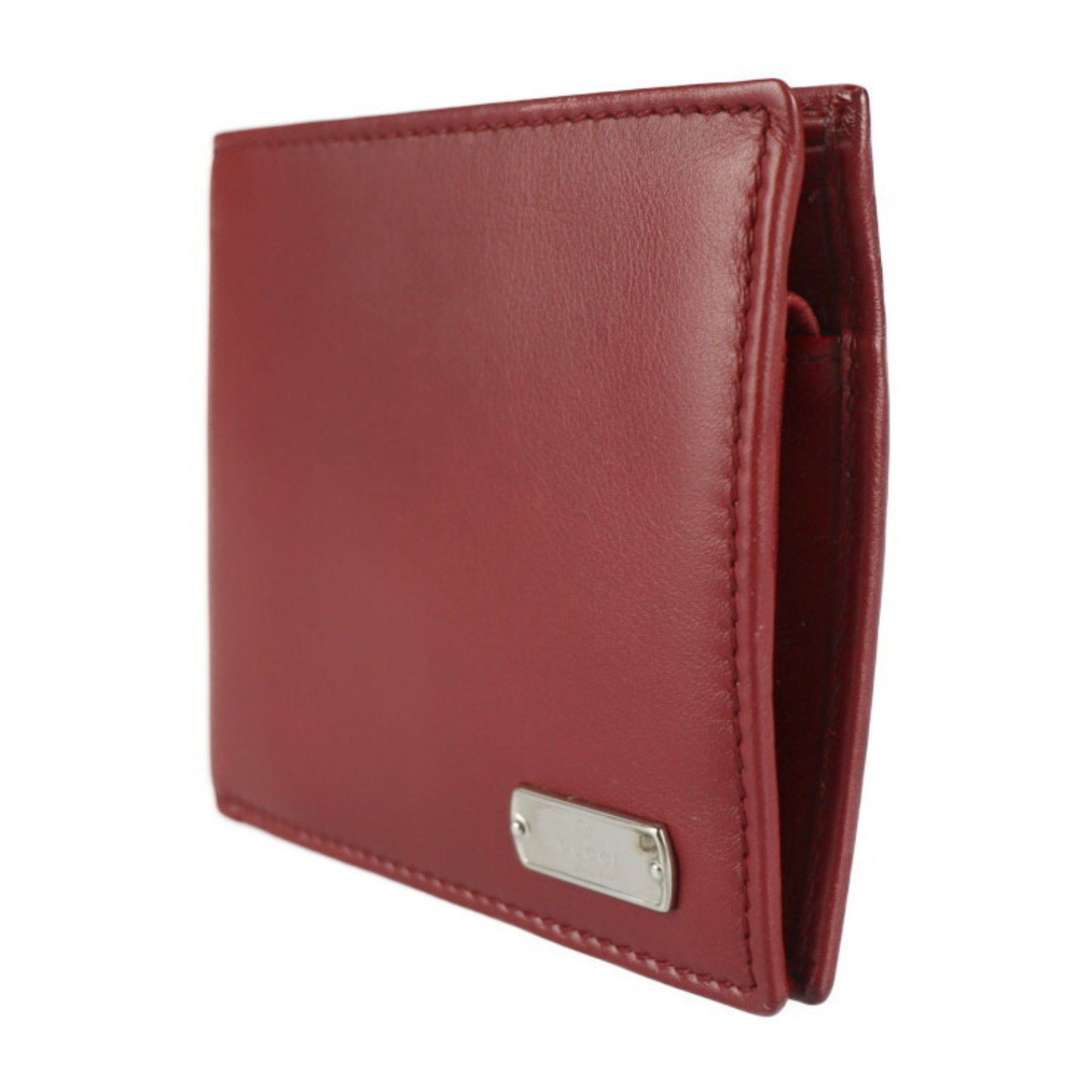 Gucci Gucci Compact Wallet Bi-fold 322134 Leather Bordeaux Plate Size ONE SIZE - 2 Thumbnail