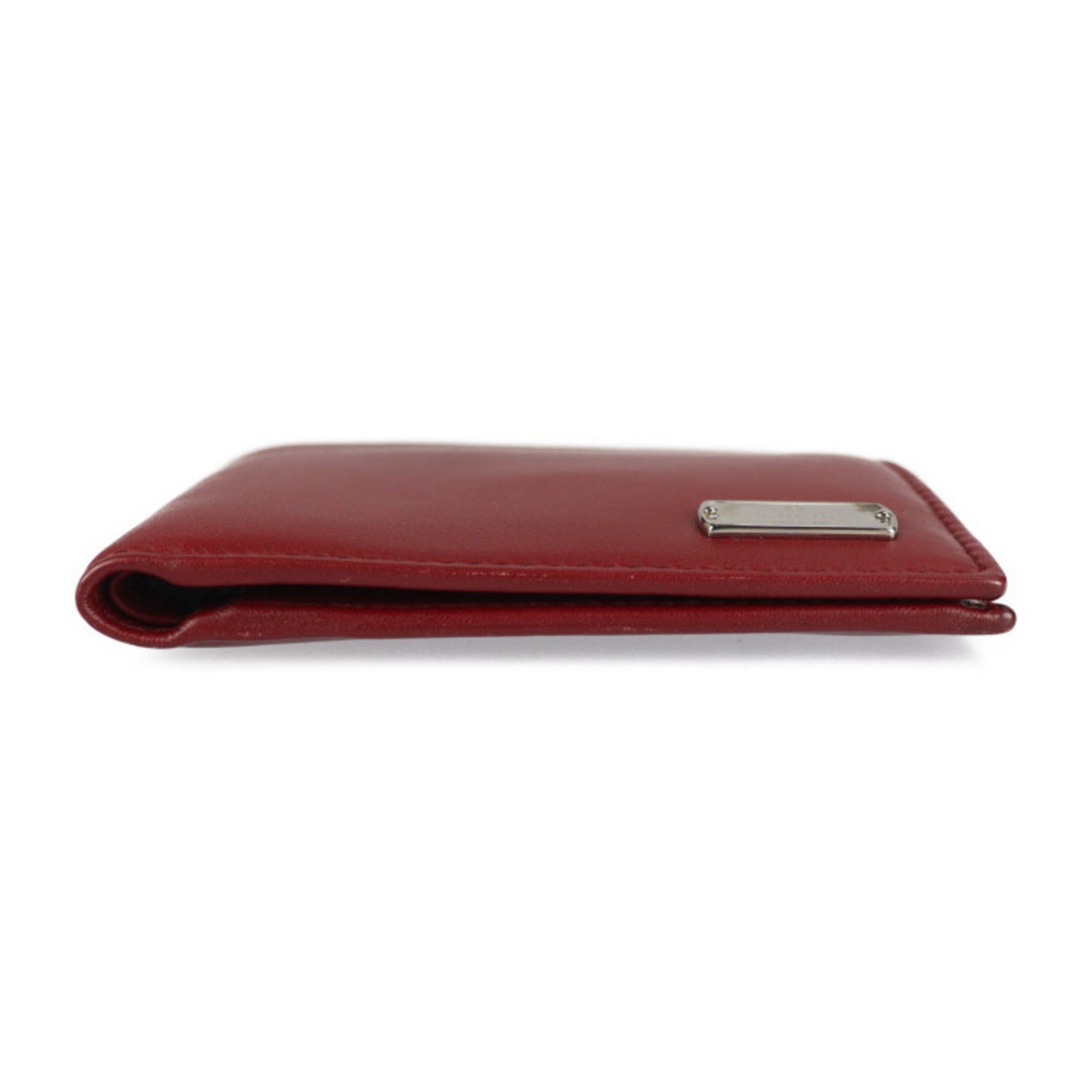Gucci Gucci Compact Wallet Bi-fold 322134 Leather Bordeaux Plate Size ONE SIZE - 4 Thumbnail