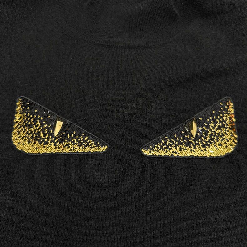 Fendi Fendi Black Wool Sweater with Sequins Size US XL / EU 56 / 4 - 3 Thumbnail