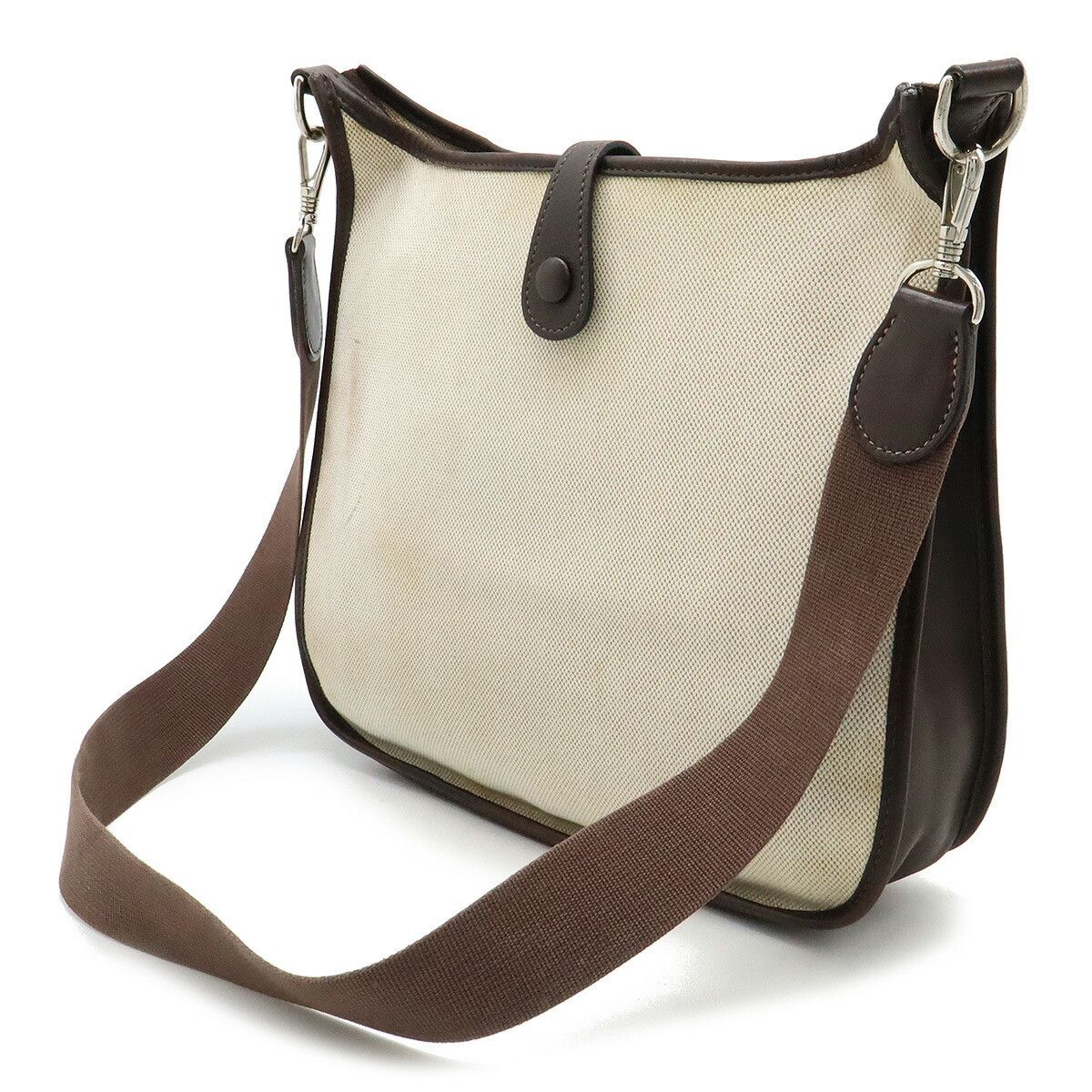 Hermes Hermes Hermes Evelyne Toilash Leather Shoulder Bag Canvas Shoulder Bag Stamp E (2001) DUTY FREE for USA Size ONE SIZE - 2 Thumbnail
