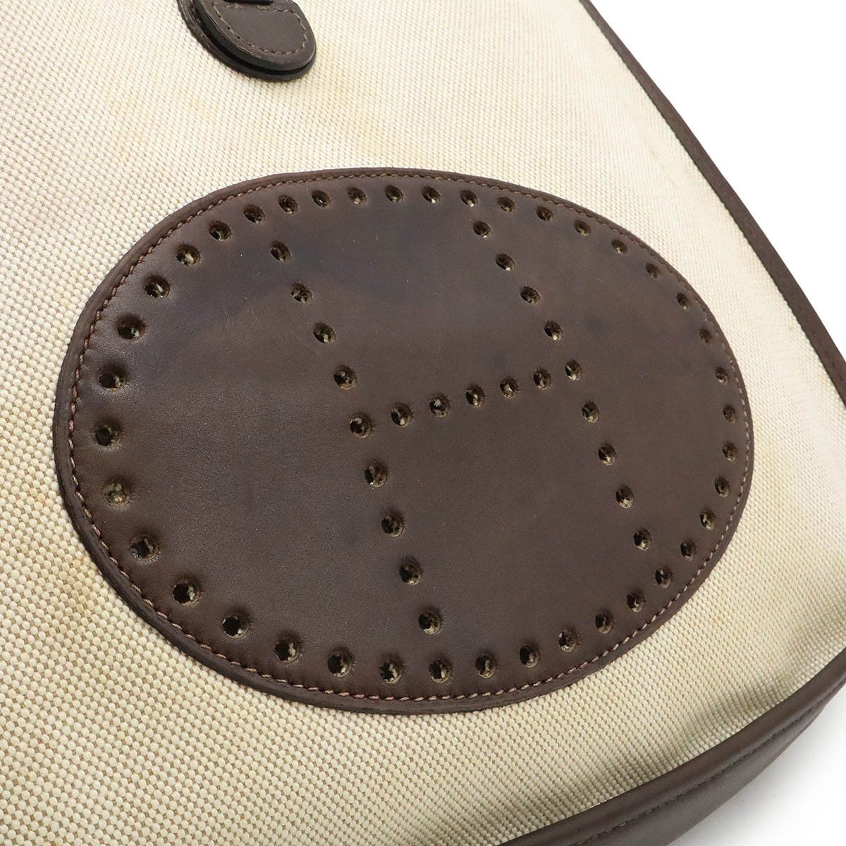 Hermes Hermes Hermes Evelyne Toilash Leather Shoulder Bag Canvas Shoulder Bag Stamp E (2001) DUTY FREE for USA Size ONE SIZE - 9 Thumbnail
