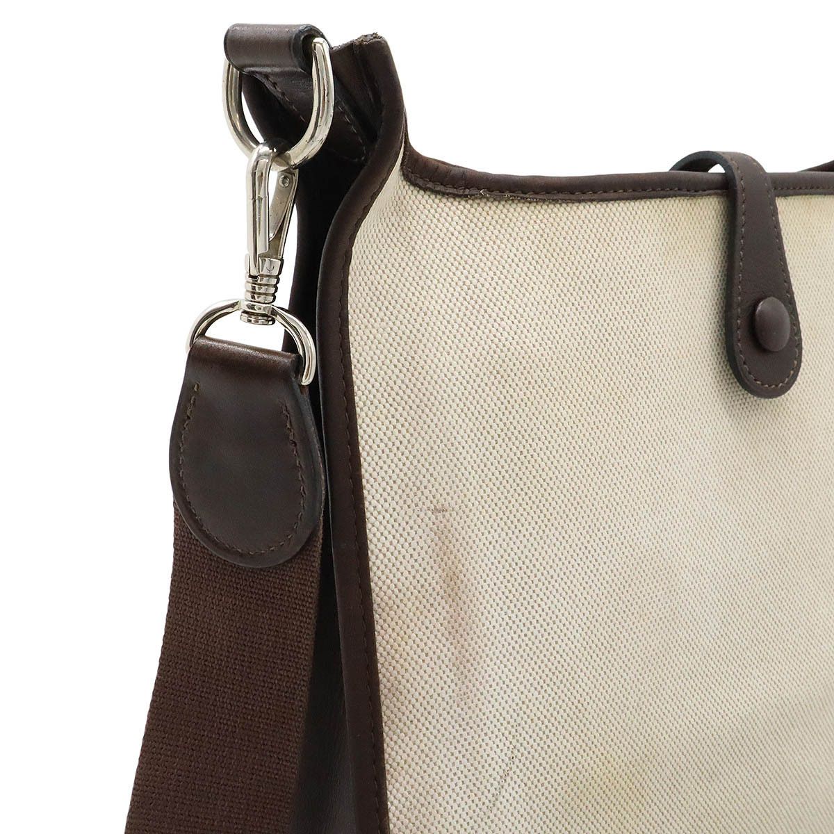 Hermes Hermes Hermes Evelyne Toilash Leather Shoulder Bag Canvas Shoulder Bag Stamp E (2001) DUTY FREE for USA Size ONE SIZE - 4 Thumbnail