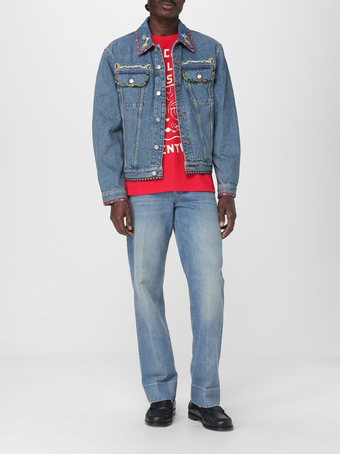 Valentino Valentino Jacket Men Gnawed Blue Size US XL / EU 56 / 4 - 2 Thumbnail