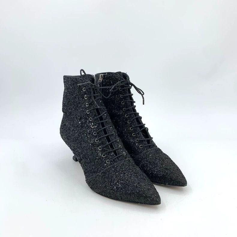 Miu Miu MiuMiu Black Sequined Pointed Heels Size US 8 / IT 38 - 2 Thumbnail