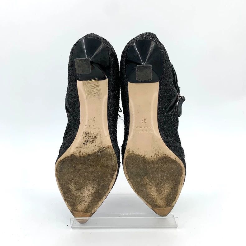 Miu Miu MiuMiu Black Sequined Pointed Heels Size US 8 / IT 38 - 5 Thumbnail