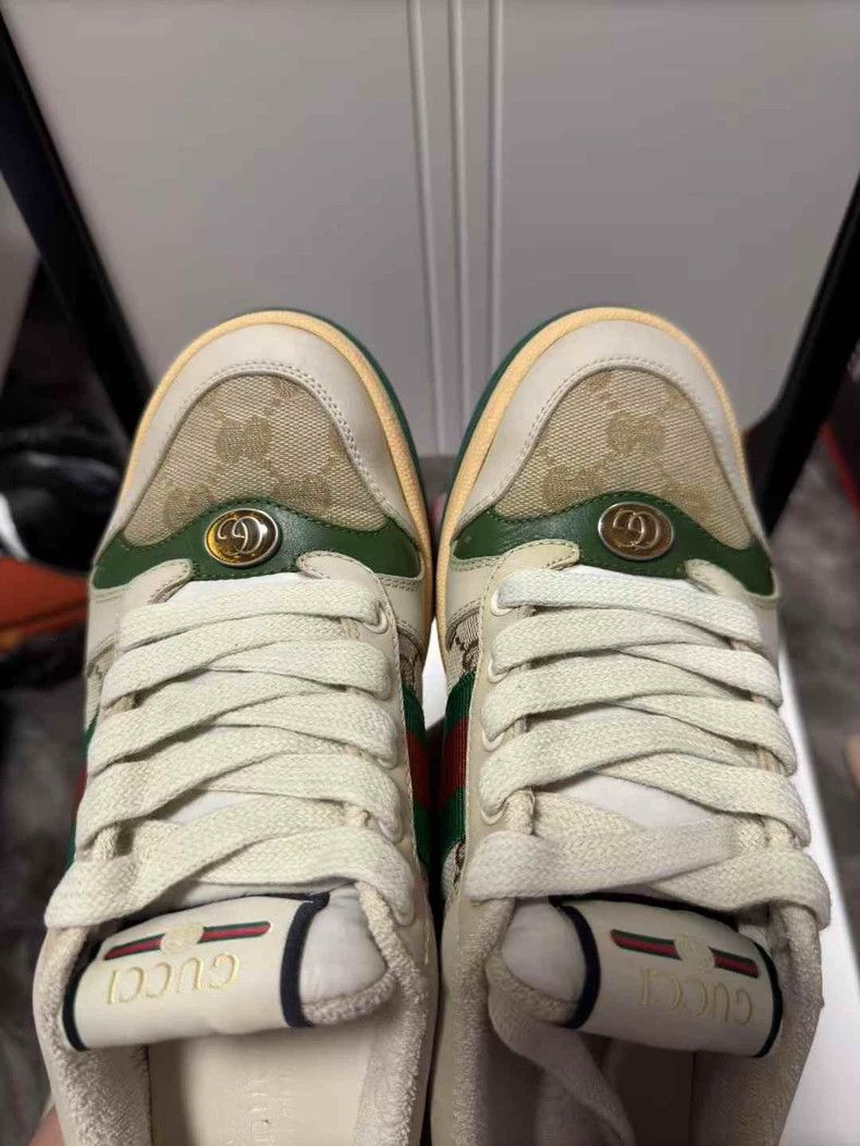 Gucci GUCCI Screener Women's Leather Sneakers Size 37.5 Size US 8 / IT 38 - 2 Thumbnail