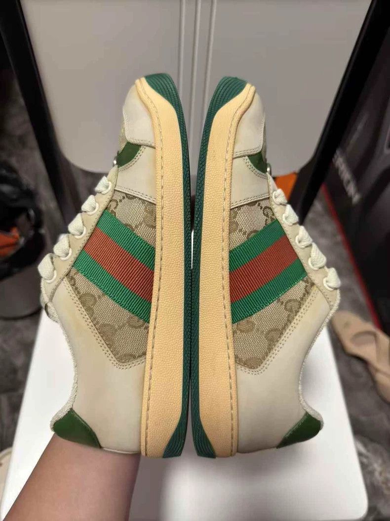 Gucci GUCCI Screener Women's Leather Sneakers Size 37.5 Size US 8 / IT 38 - 7 Thumbnail