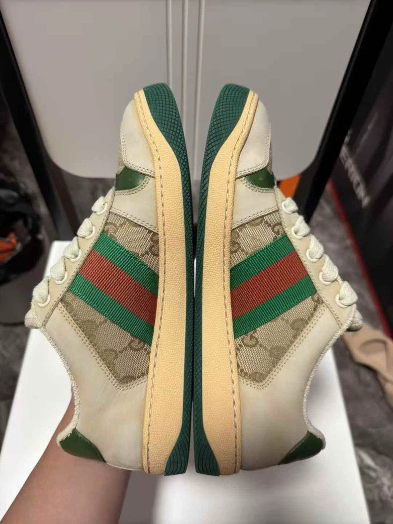 Gucci GUCCI Screener Women's Leather Sneakers Size 37.5 Size US 8 / IT 38 - 6 Thumbnail