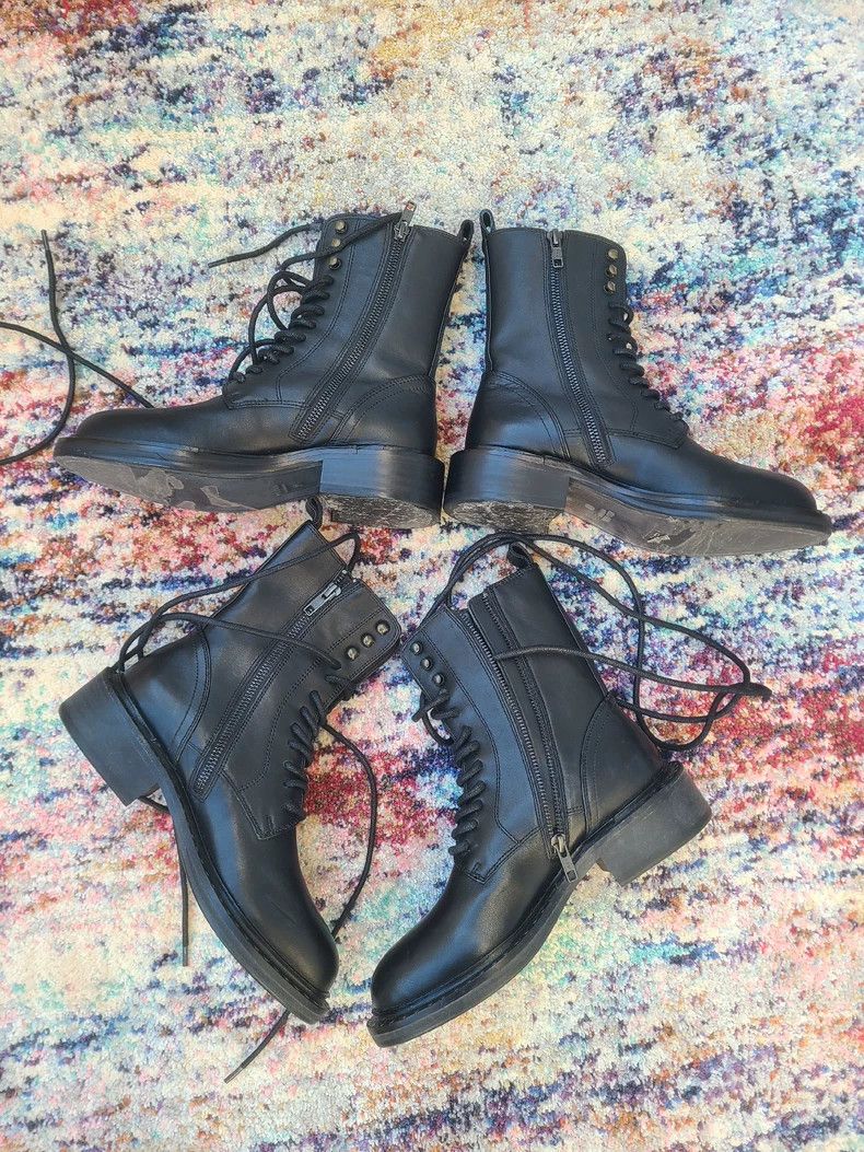 Ann Demeulemeester Ann Demeulemeester Black Lace-Up Boots Size US 8 / IT 38 - 3 Thumbnail