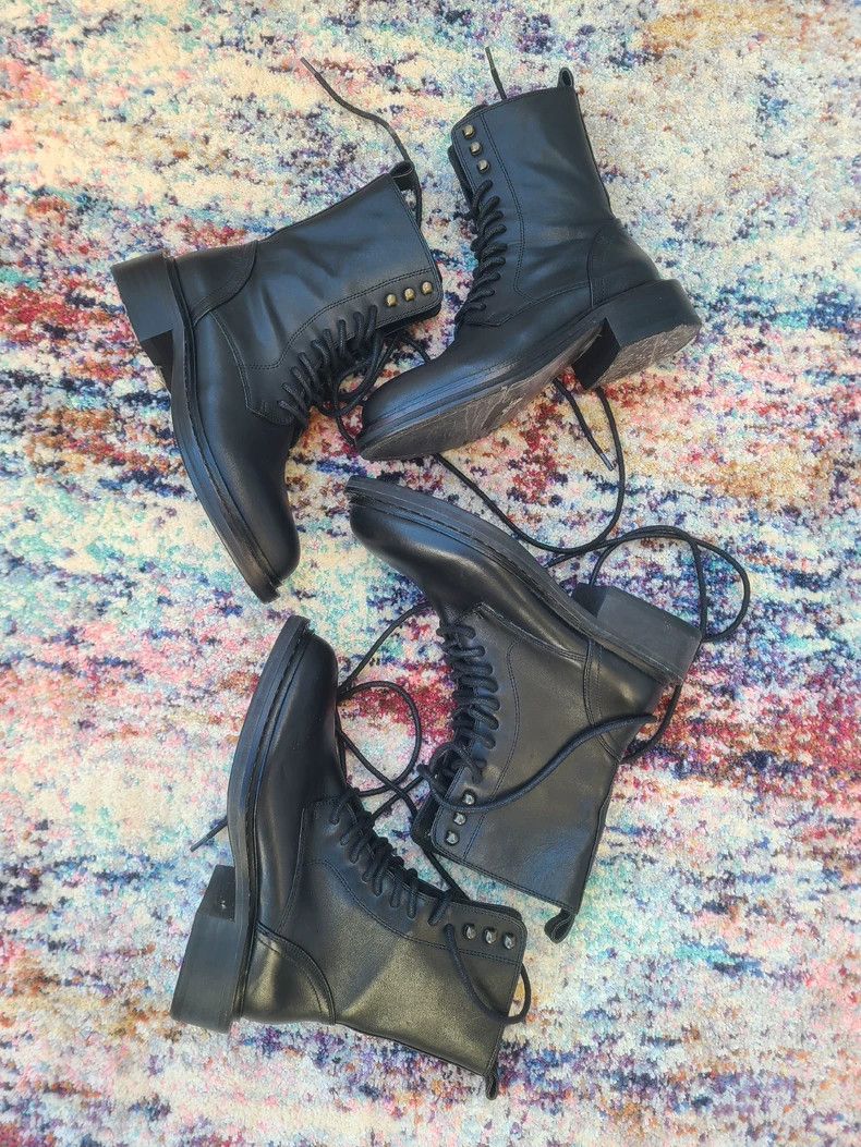 Ann Demeulemeester Ann Demeulemeester Black Lace-Up Boots Size US 8 / IT 38 - 4 Thumbnail
