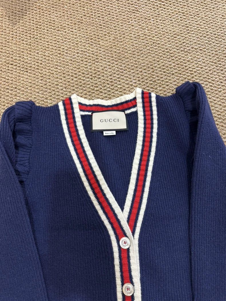 Gucci Gucci Red Blue Striped Cardigan Sweater Size M / US 6-8 / IT 42-44 - 2 Thumbnail
