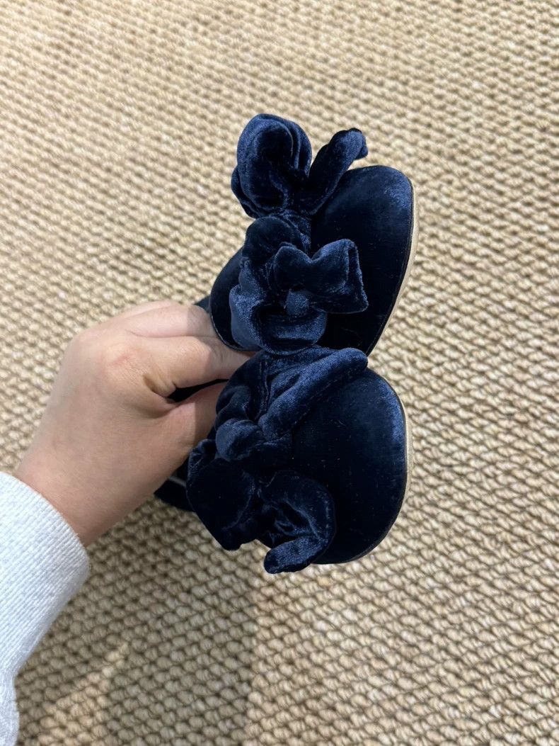 Prada Miu Miu Velvet Bow Flat Shoes Size 35.6 Size US 5 / IT 35 - 5 Thumbnail