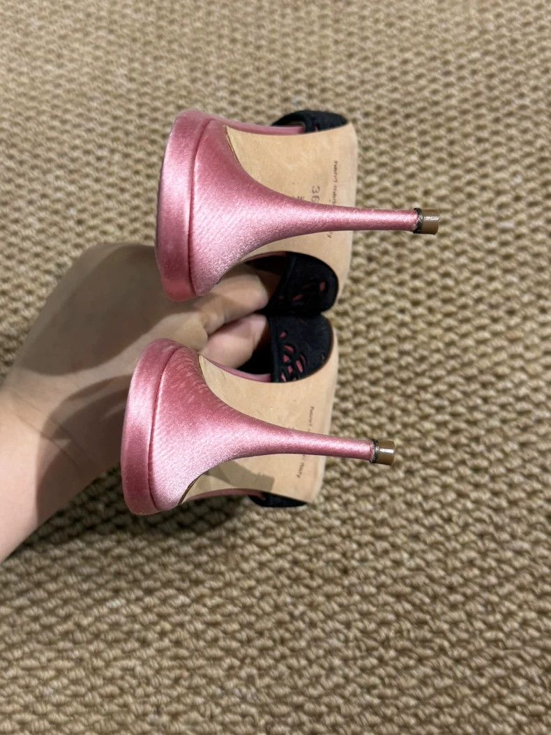 Jimmy Choo Manolo Blahnik Black High Heels with Rhinestones Size US 6 / IT 36 - 4 Thumbnail