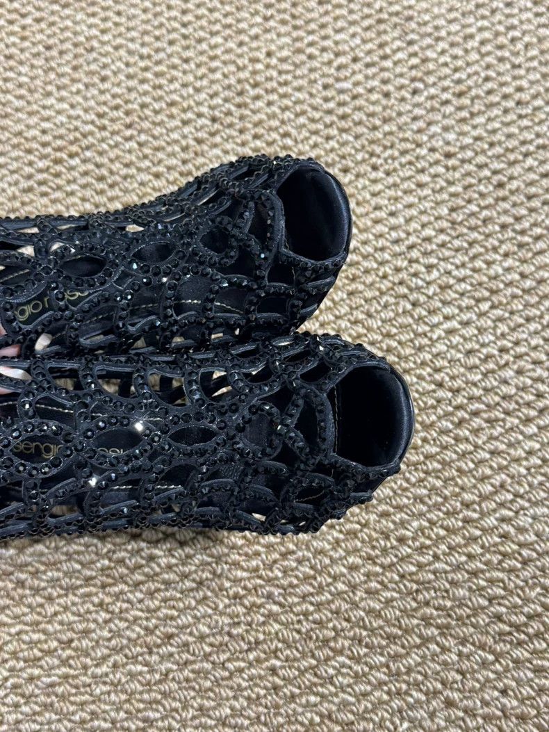 Jimmy Choo Sergio Rossi Black Heels with Rhinestones Size US 4 / IT 34 - 5 Thumbnail