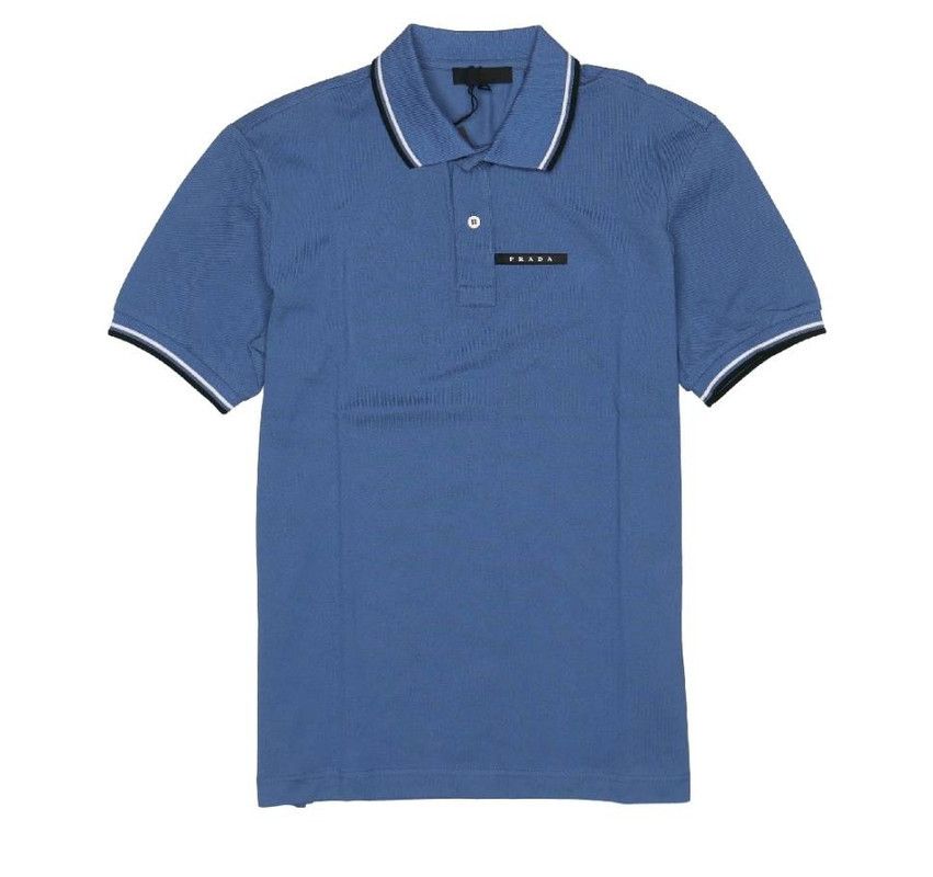 Prada Prada Blue Casual Striped Polo Shirt Size US XXL / EU 58 / 5 - 5 Thumbnail