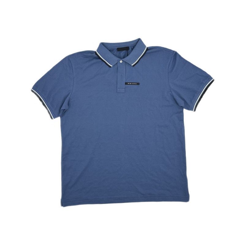 Prada Prada Blue Casual Striped Polo Shirt Size US XXL / EU 58 / 5 - 7 Thumbnail