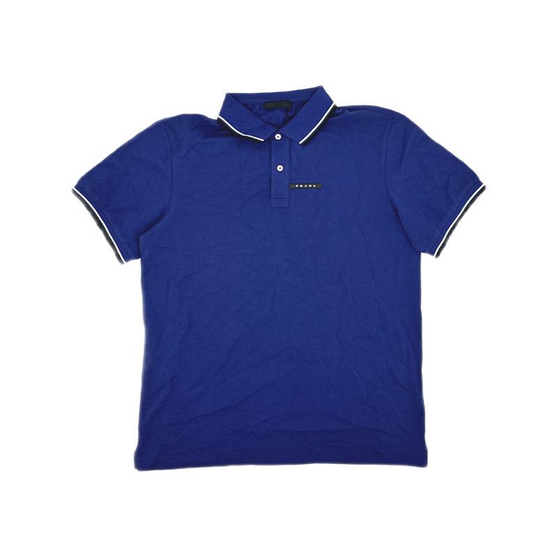 Prada Prada Striped Logo Short Sleeve Polo Shirt Size US XXL / EU 58 / 5 - 4 Thumbnail