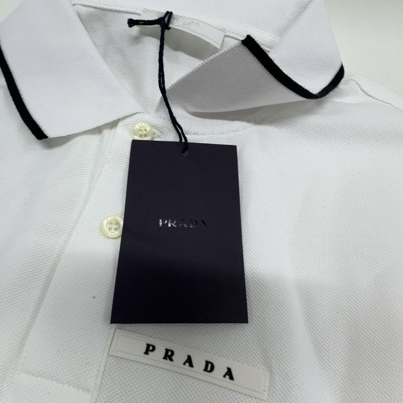 Prada Prada White Casual Short Sleeve Polo Size US XXL / EU 58 / 5 - 2 Thumbnail