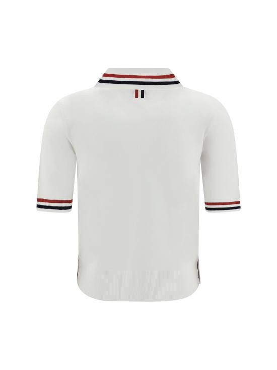 Tシャツ・カットソー THOM BROWNE Woman Polo Shirt White FKP119AY5502 100 Thom Browne THOM BROWNE Women Polo Shirts FKP119AY5502 100