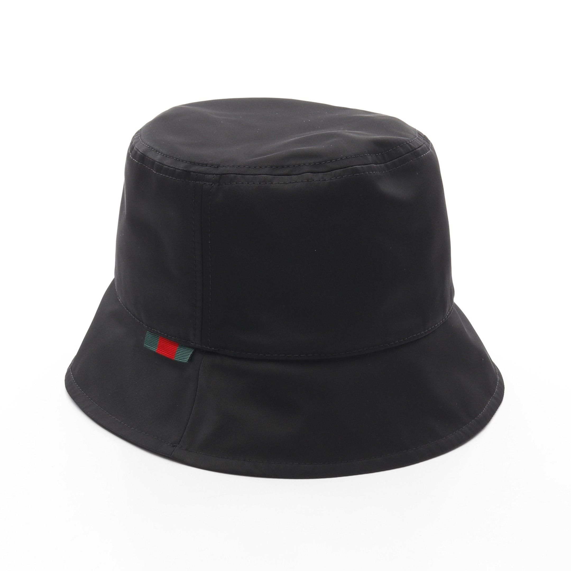 Gucci Gucci Gucci Logo Bucket Hat Nylon Black Size ONE SIZE - 2 Thumbnail