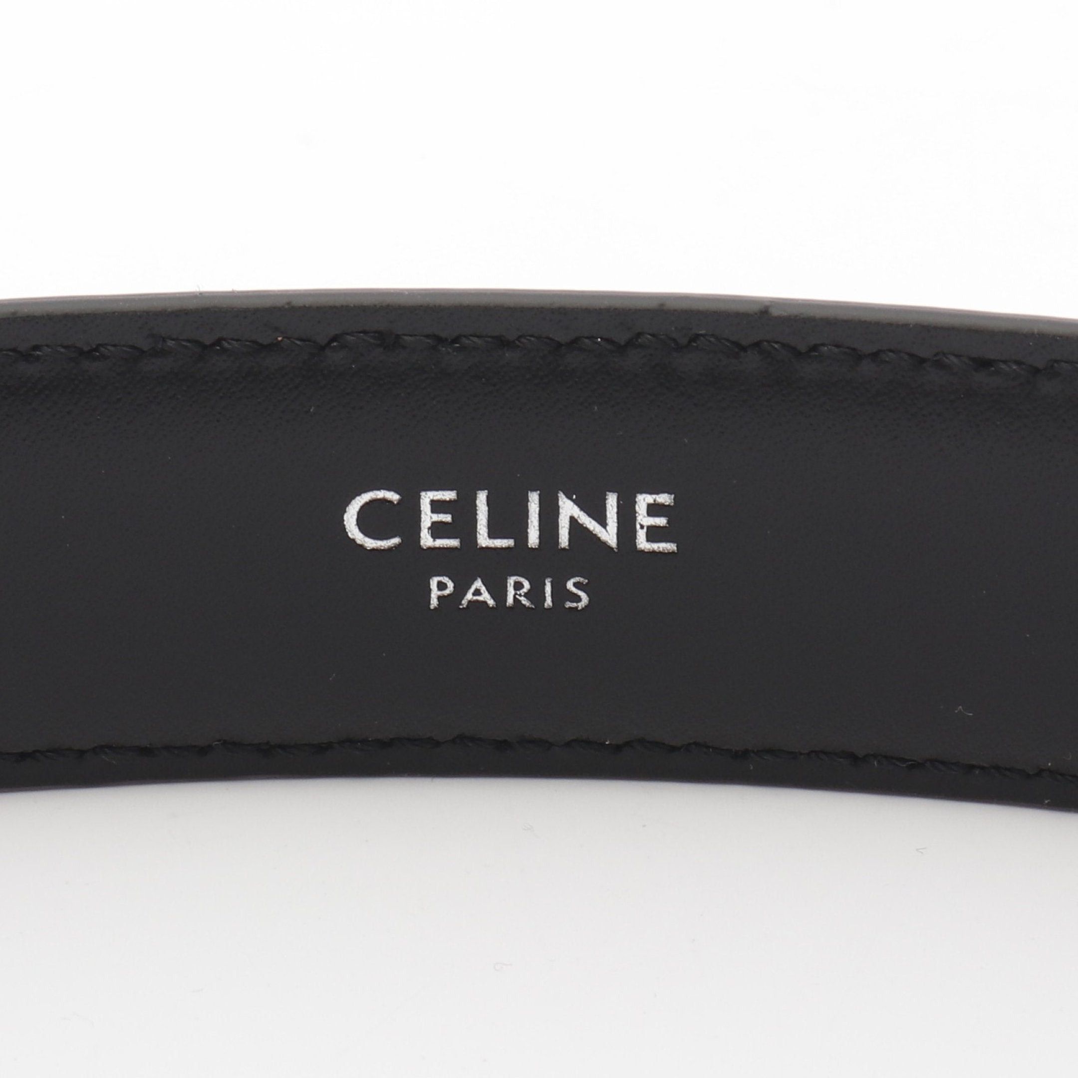 Celine Celine Medium Triomphe Belt Leather Black Brown Size ONE SIZE - 4 Thumbnail