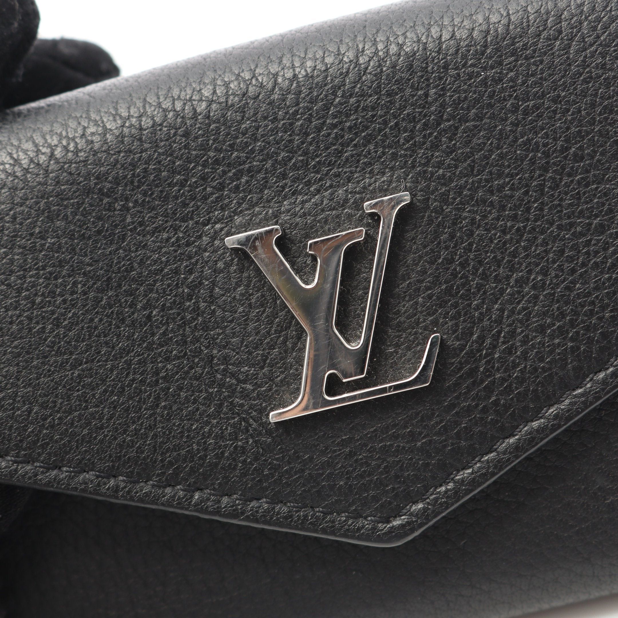 Louis Vuitton Louis Vuitton Portefeuil Lock Mini Noir Trifold Wallet Leather Black Size ONE SIZE - 5 Thumbnail