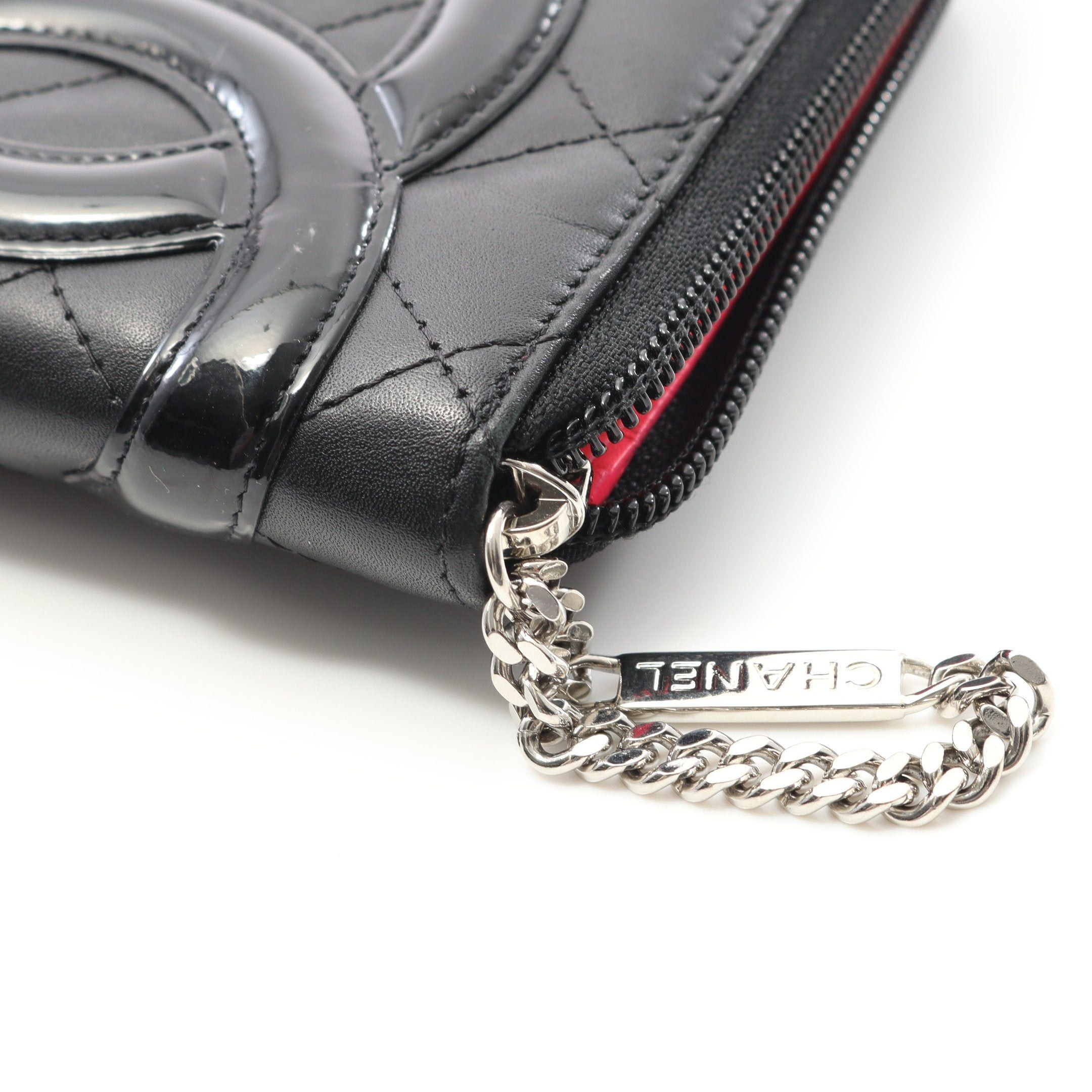 Chanel Chanel Cambon Line Round Zipper Long Wallet Leather Patent Black Silver Hardware Size ONE SIZE - 10 Thumbnail