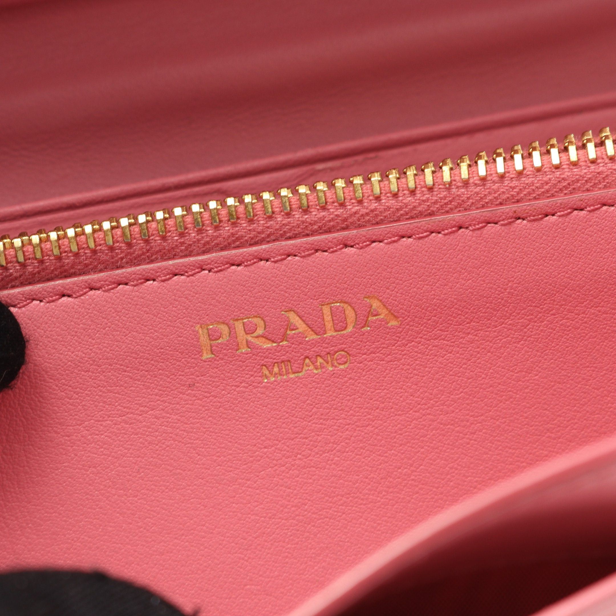 Prada Prada Vittello Move Tr Bi-Fold Long Wallet Saffiano Leather Pink Size ONE SIZE - 4 Thumbnail