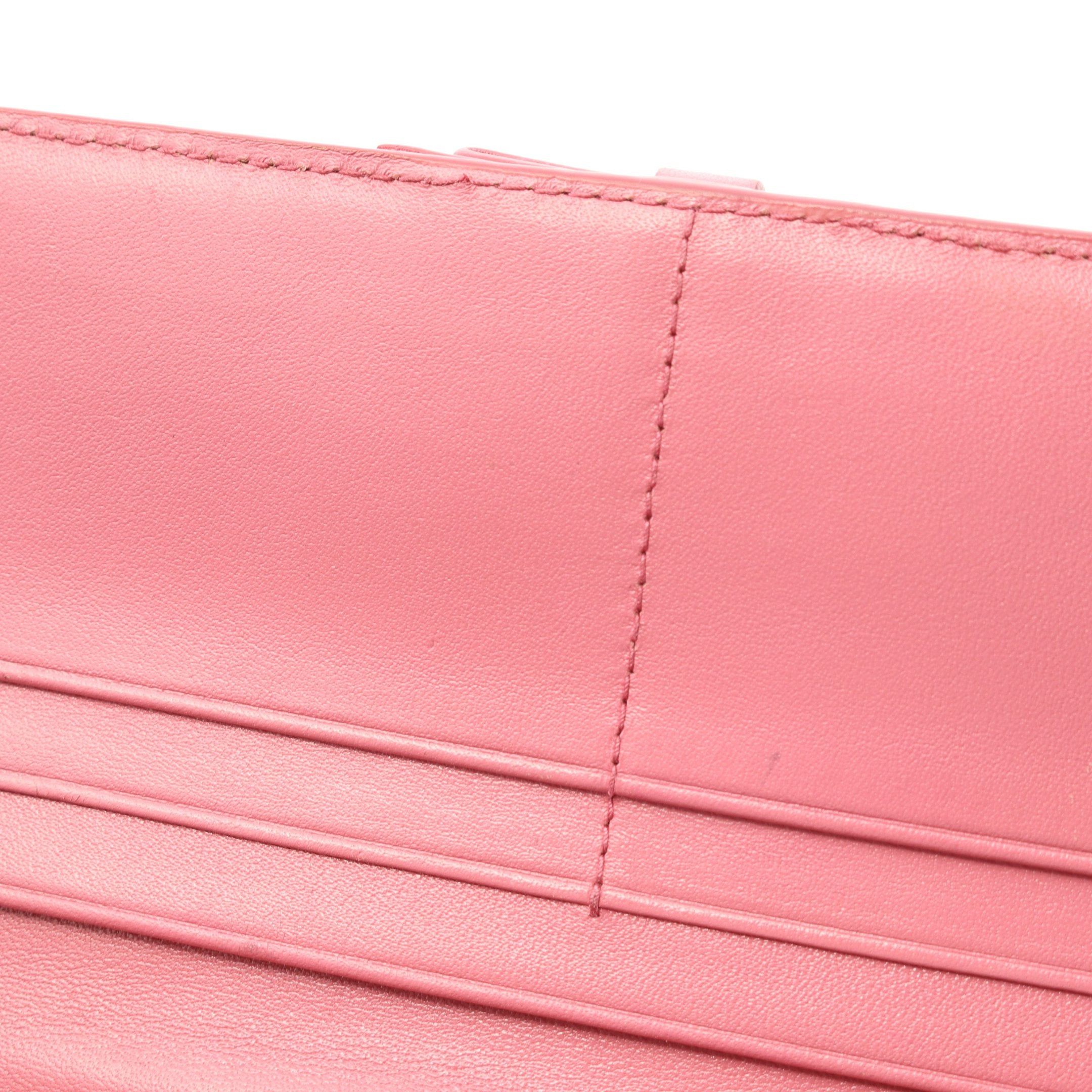 Prada Prada Vittello Move Tr Bi-Fold Long Wallet Saffiano Leather Pink Size ONE SIZE - 7 Thumbnail