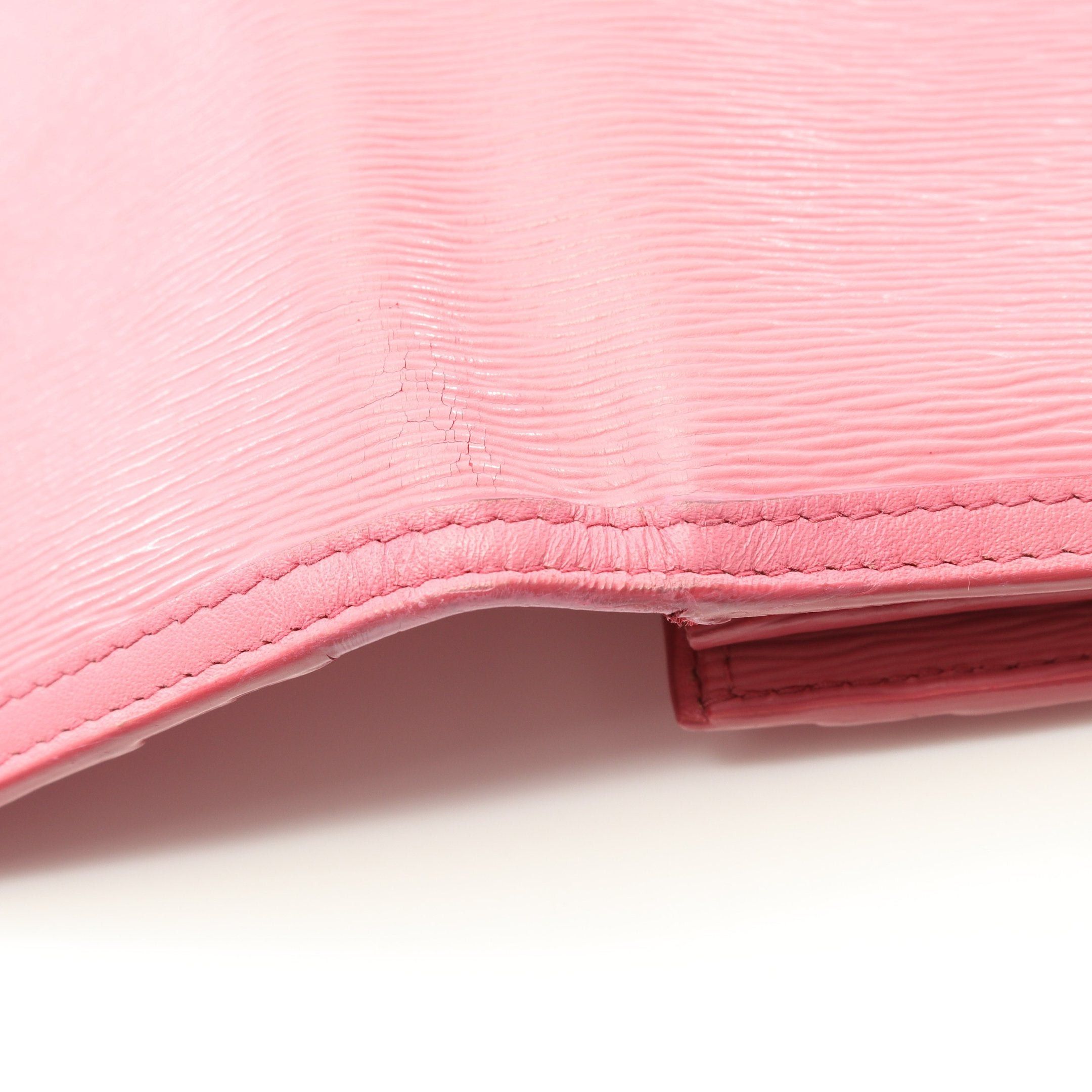 Prada Prada Vittello Move Tr Bi-Fold Long Wallet Saffiano Leather Pink Size ONE SIZE - 11 Thumbnail