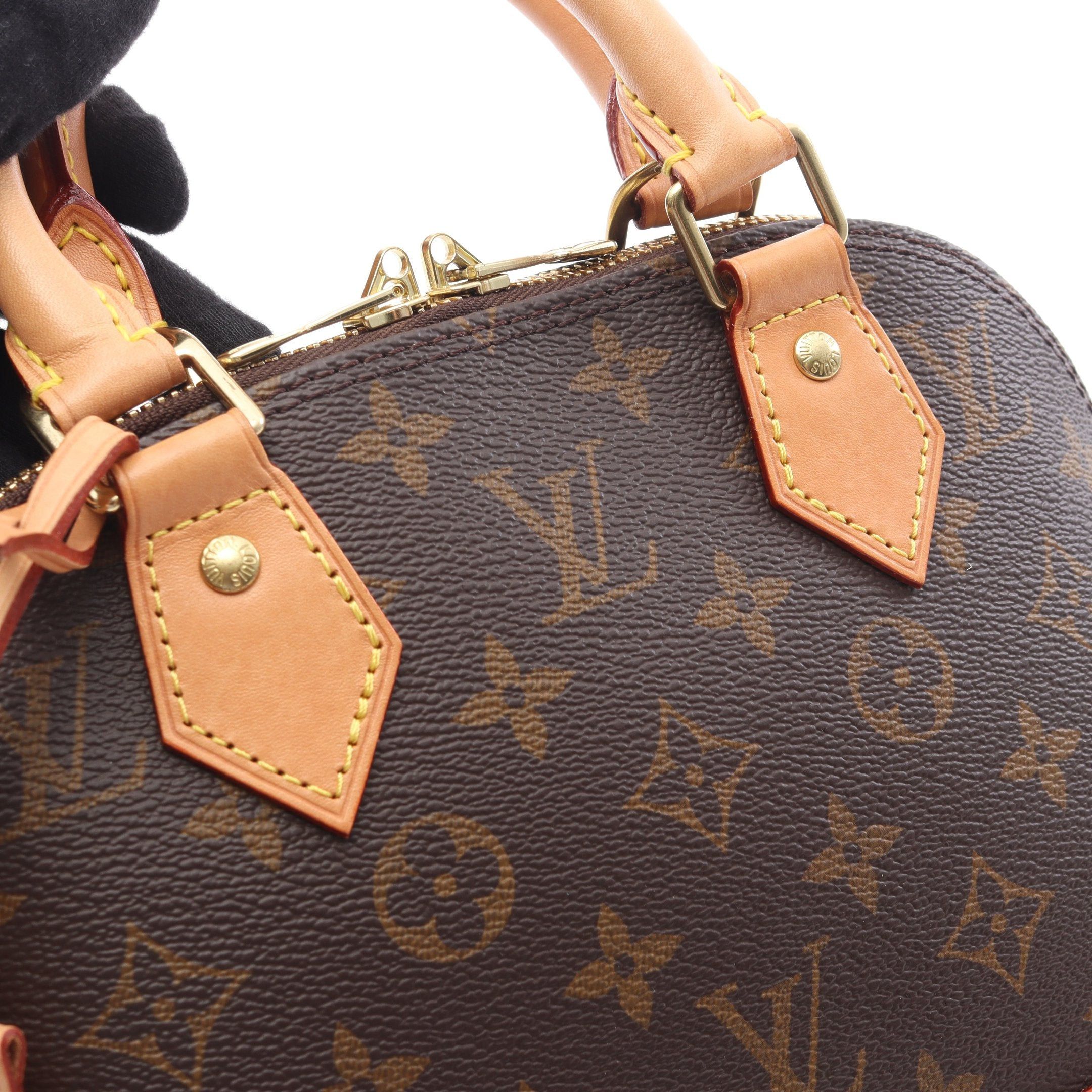 Louis Vuitton Louis Vuitton Alma Bb Monogram Handbag Leather Brown Size ONE SIZE - 11 Thumbnail