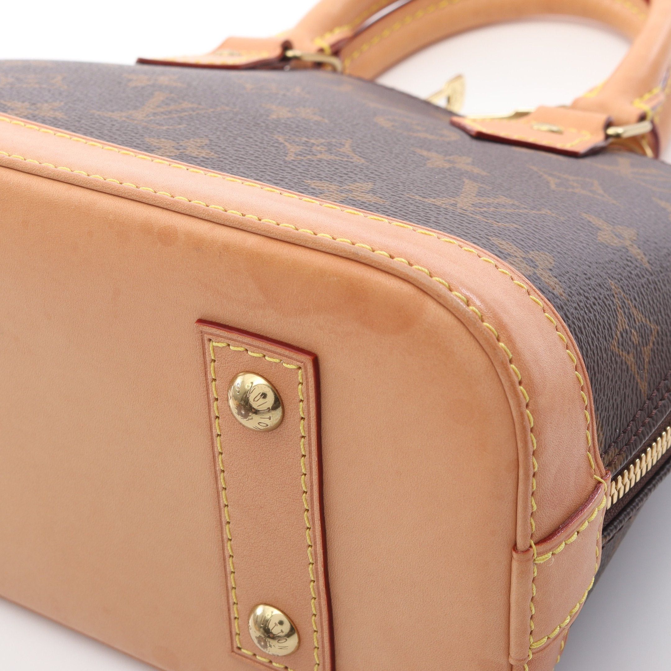Louis Vuitton Louis Vuitton Alma Bb Monogram Handbag Leather Brown Size ONE SIZE - 6 Thumbnail