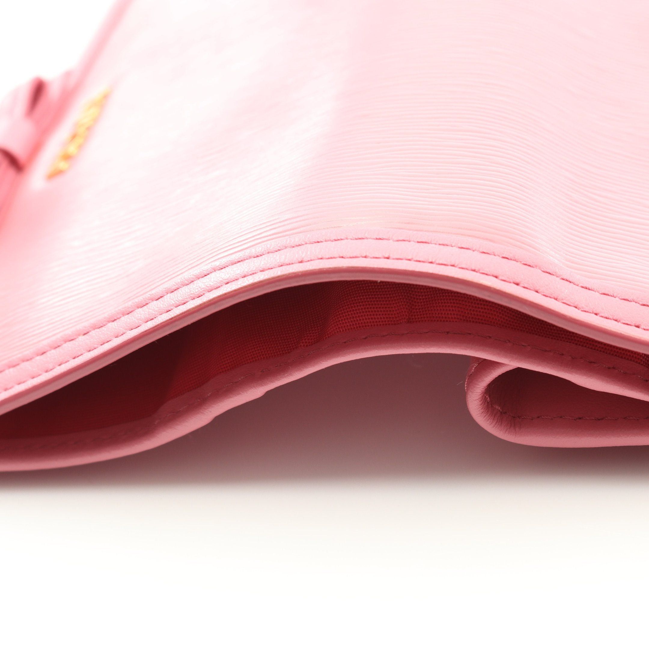 Prada Prada Vitello Move Fioco Bi-Fold Wallet Leather Pink Size ONE SIZE - 6 Thumbnail