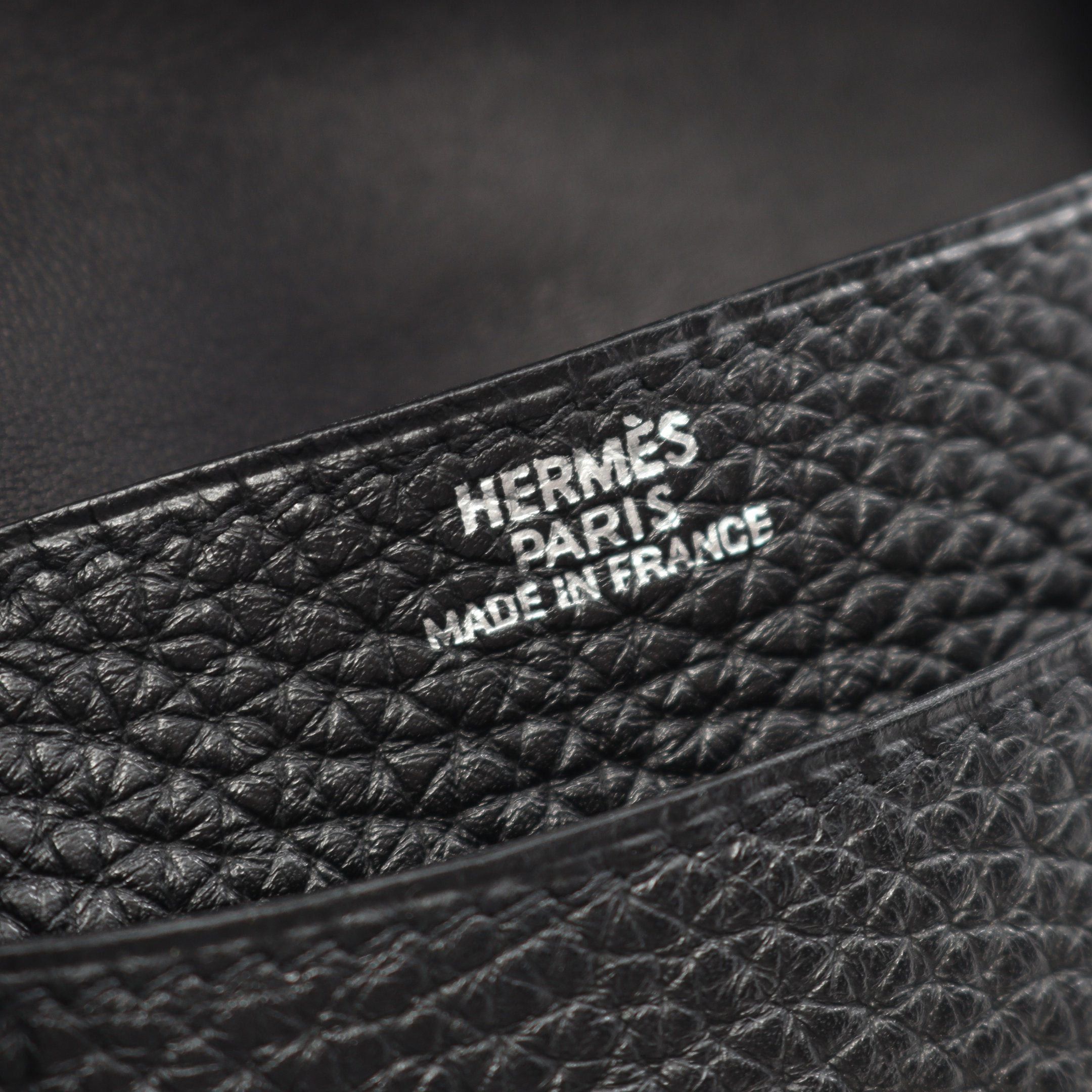 Hermes Hermes Dogon Card Case Name Holder Togo Black Silver Hardware Size ONE SIZE - 4 Thumbnail