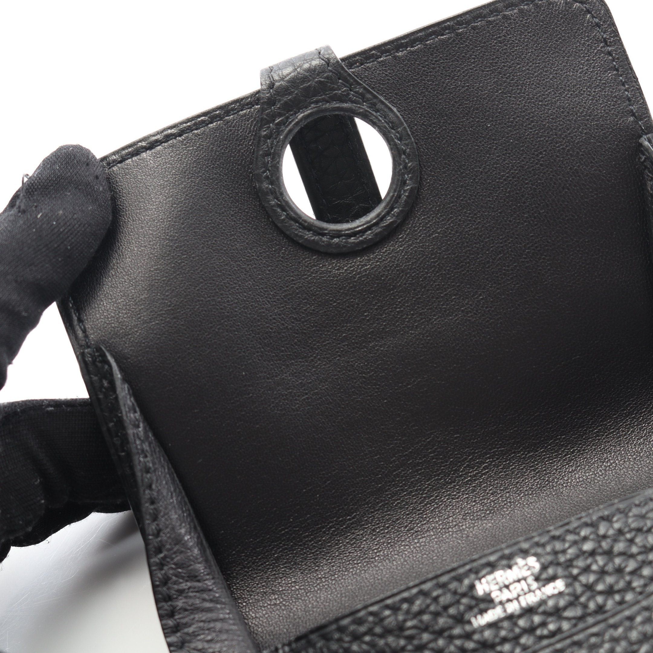 Hermes Hermes Dogon Card Case Name Holder Togo Black Silver Hardware Size ONE SIZE - 5 Thumbnail