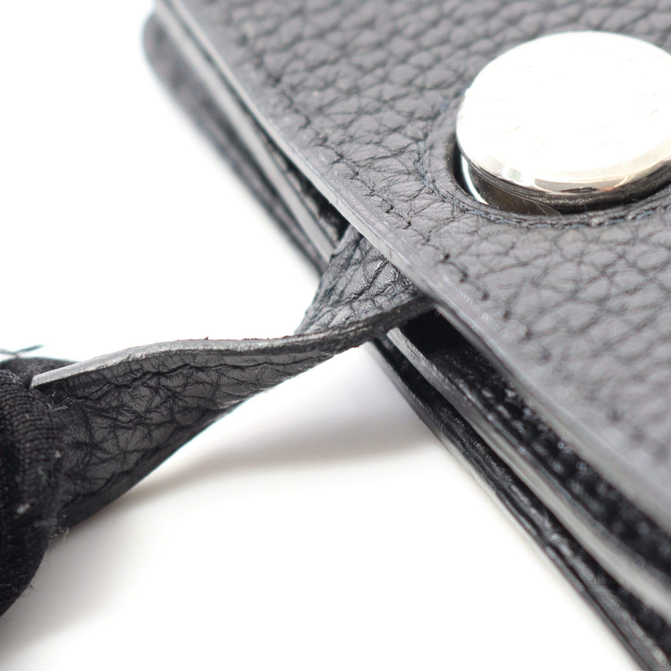 Hermes Hermes Dogon Card Case Name Holder Togo Black Silver Hardware Size ONE SIZE - 7 Thumbnail