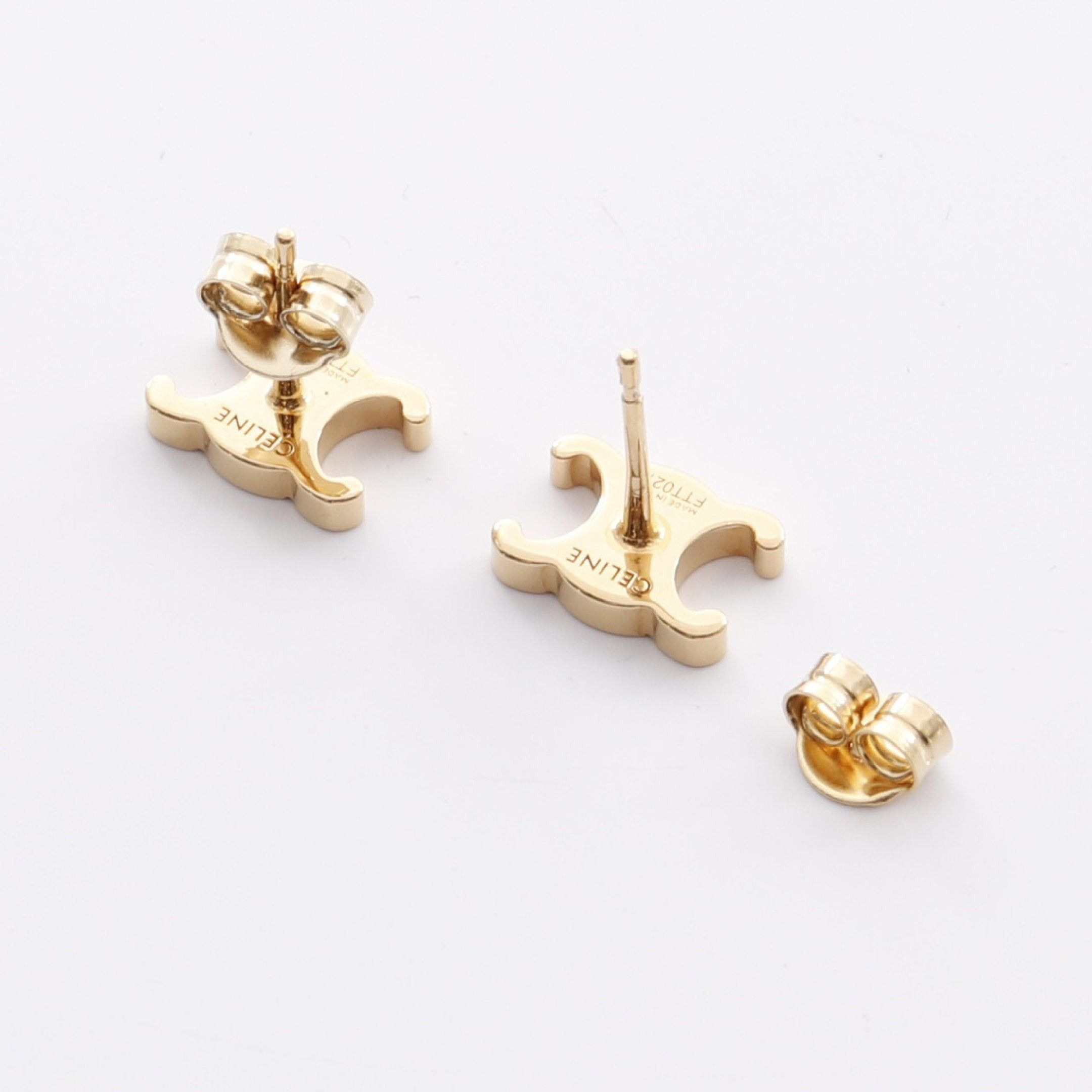 Celine Celine Triomphe Earrings Gp Gold Size ONE SIZE - 2 Thumbnail