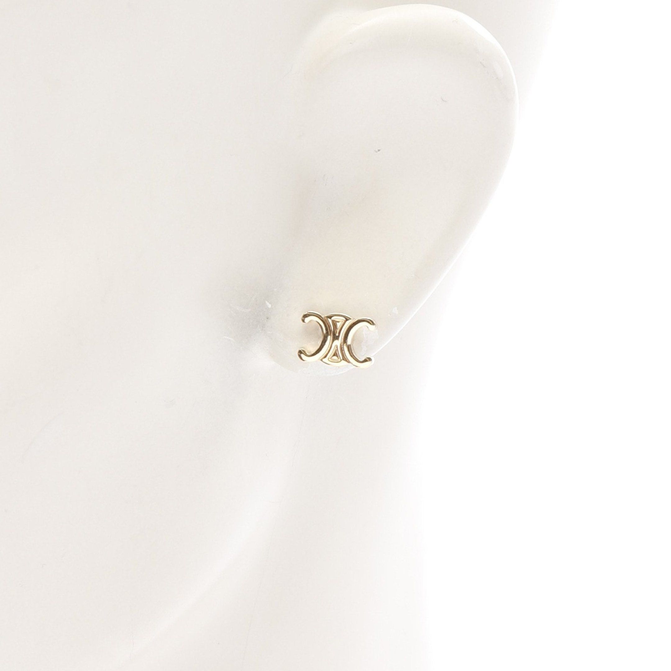 Celine Celine Triomphe Earrings Gp Gold Size ONE SIZE - 4 Thumbnail